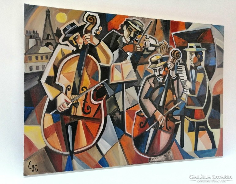 Elena Khmeleva  Quatuor de musique de chambre  92x65 cm
