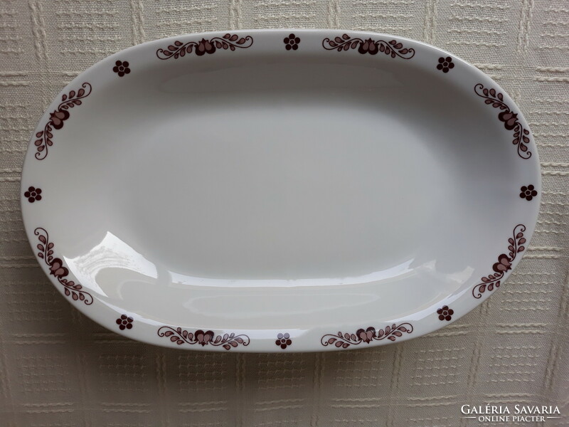 6 Great Plains porcelain hot dog bowls with a brown Hungarian pattern