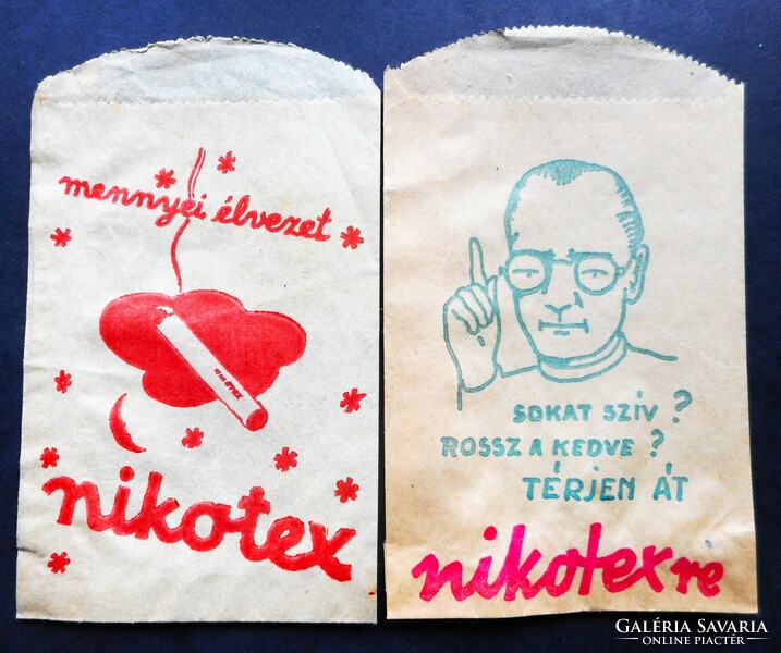 2 db.régi  szivarka papírtasak - Nikotex