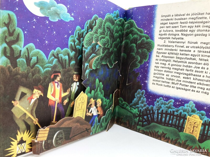 The Adventures of Tom Sawyer 3D space folding retro storybook, 1982 - j. With drawings by Pavlin, artia