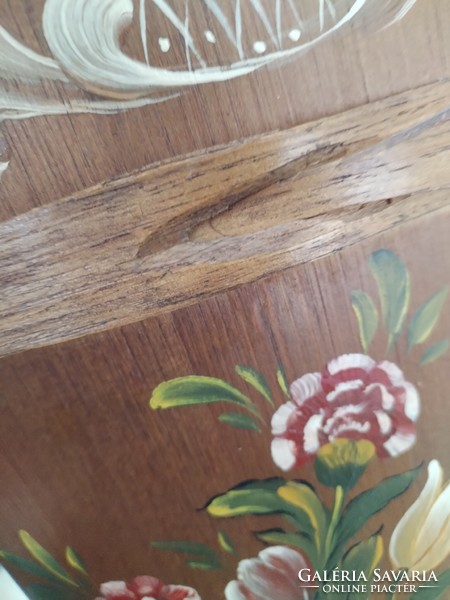 Esernyő tartó, fából - vidéki jelleggel / kézi festetten