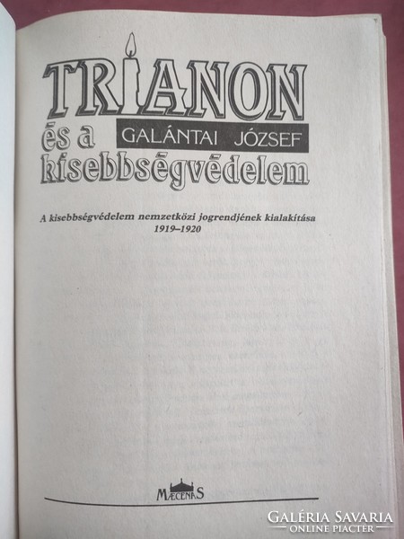 József Galántai: Trianon and the protection of the minority