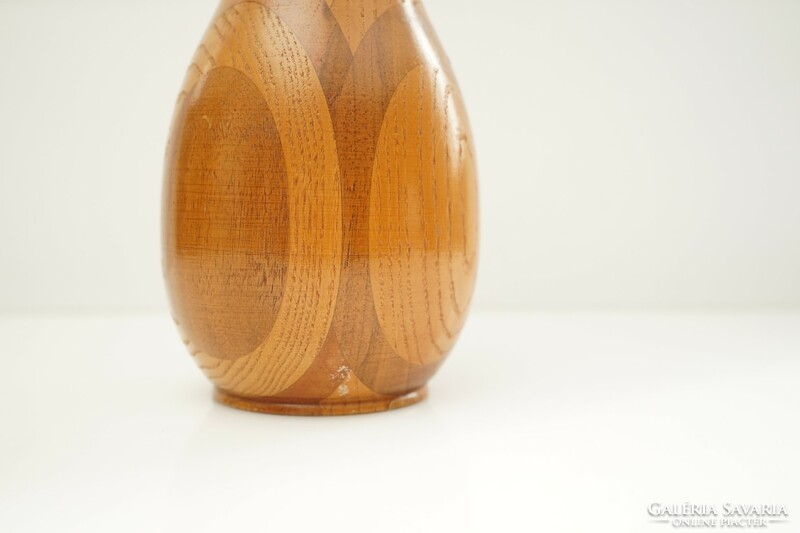 Mid century turned wooden vase / retro vase / brown / from the 60s and 70s