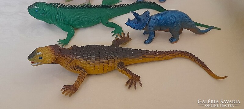 Dino dinosaur toy figure 9 pcs and 2 prehistoric lizards together 15-30cm