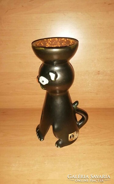 Craftsman ceramic art deco candle holder cat, cat - 24 cm high