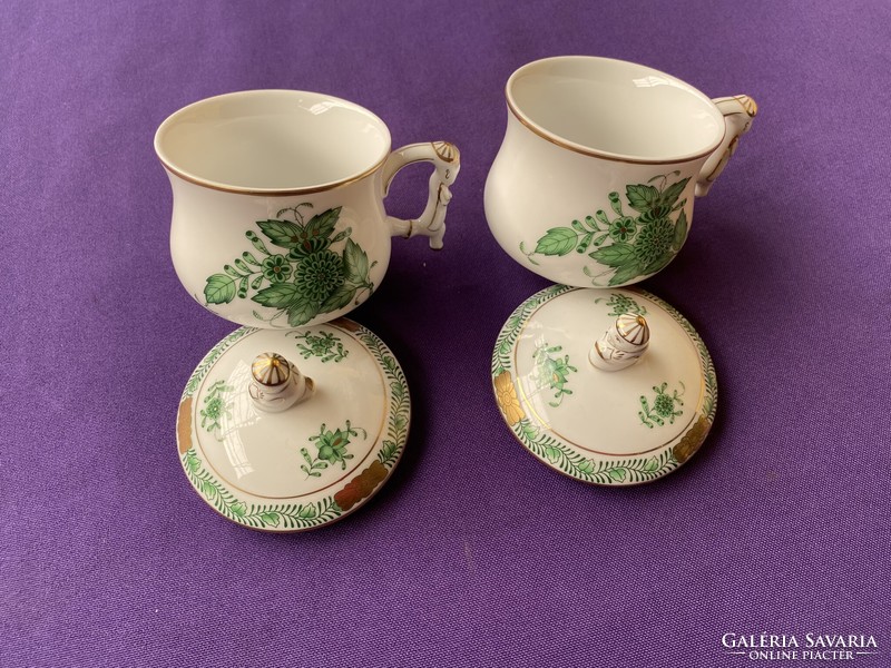 Pair of Herend Appony patterned cups