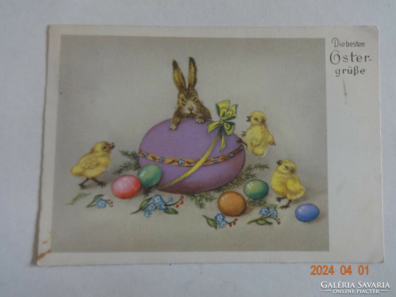 Régi grafikus húsvéti üdvözlő képeslap