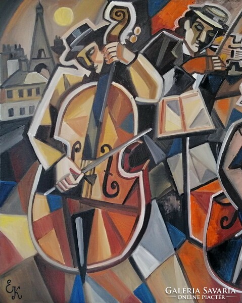 Elena Khmeleva  Quatuor de musique de chambre  92x65 cm