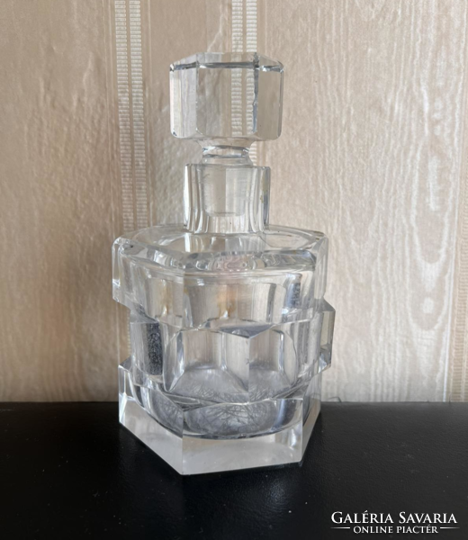 Josef hoffmann moser geometric offset art deco glass bottle pourer