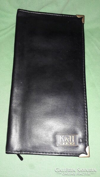 Retro black leather men's wallet, k & h bank flawless 24 x 13 cm according to the pictures