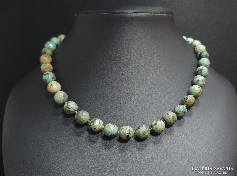 African jasper necklace. With certification.