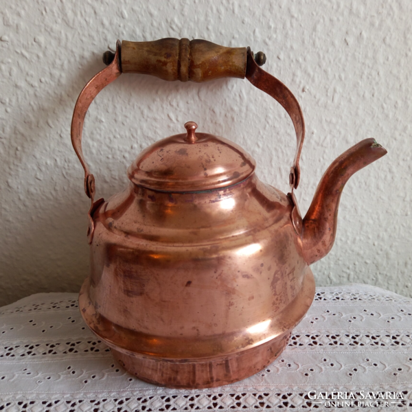 Red copper (uncoated) Albanian tea pot (584 gr)