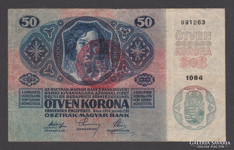 3x 50 Korona 1914 (P+,G+,VG+)