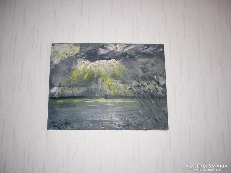 Felhőszakadás - Kortárs olajfestmény 60 x 45 cm