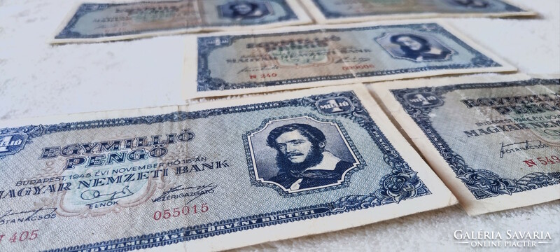 5 Pieces of 1 million pengő, 1945 (f)