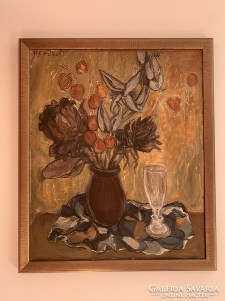 Gyönyörű őszi csndélet! Kakusz Dalma festménye proteaval