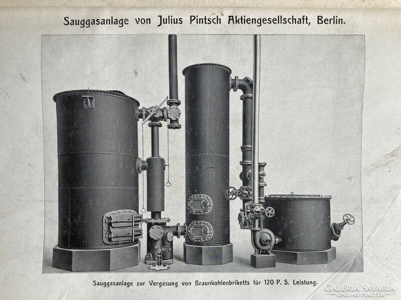 Julius pintsch a.G, Berlin - Sauggasanlage pictorial technical description 1908, collectors