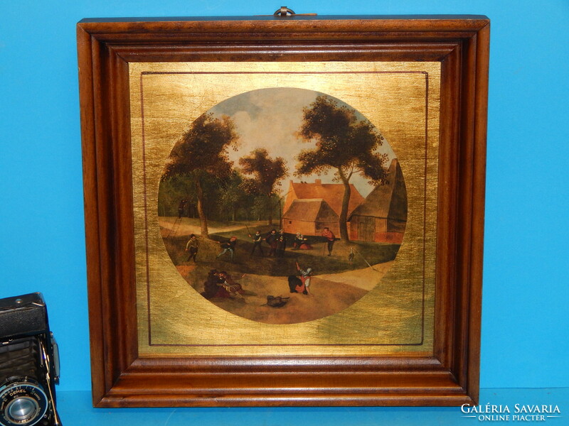 Excellent 35x35 cm outer size frame with print and passepartout