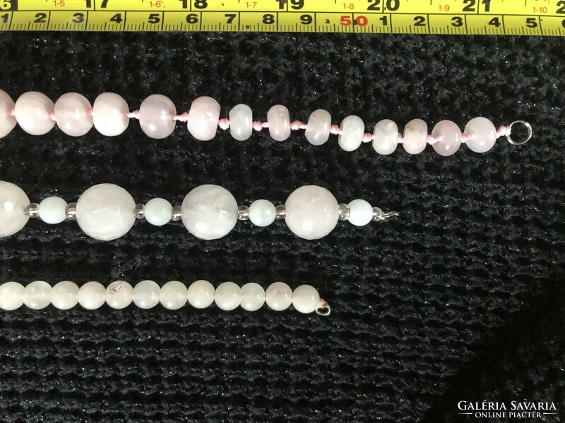 3 Beautiful rose quartz necklaces together