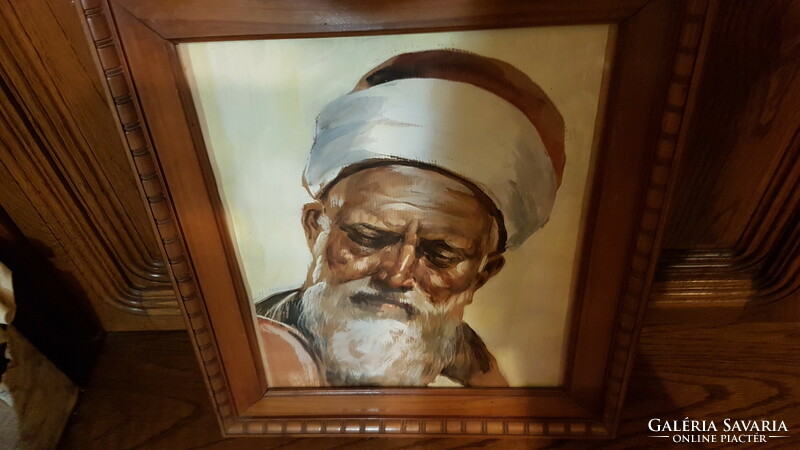 Orientalist portrait, painting in good condition, in a nice new wooden frame, without markings