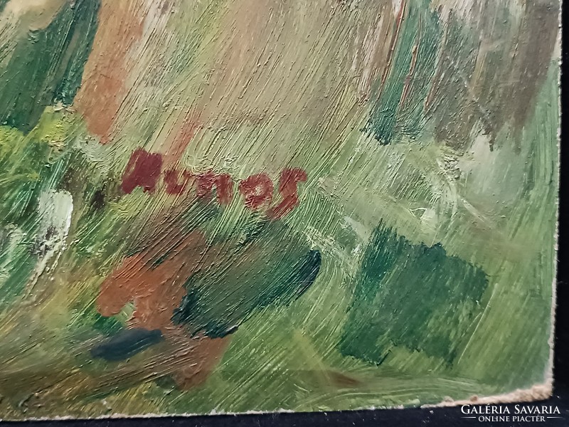 Monos József - Őz a mezőn olaj, farost 50x70 cm
