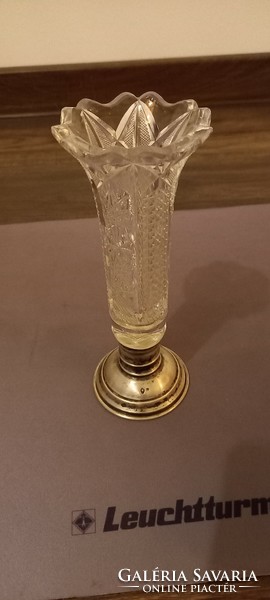 Silver-crystal vase, based on the pictures, marked, 1930s