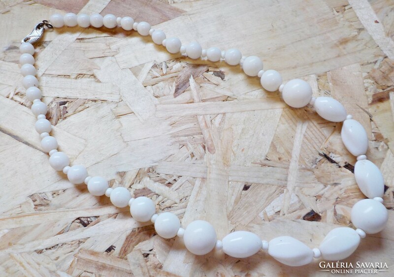 Antique white glass beads