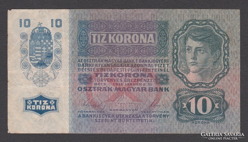 3x 10 Korona 1915 (F, F-, VG+)