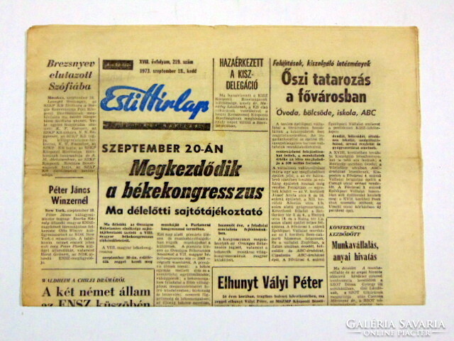 1974 November 19 / evening newspaper / for birthday :-) original, old newspaper no.: 26049