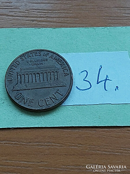 Usa 1 cent 1964 / d, abraham lincoln, copper-zinc 34