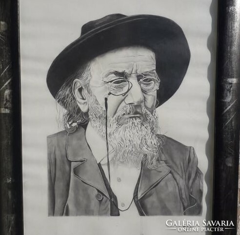 Portrait of Vilmos Zsolnay / ink drawing.