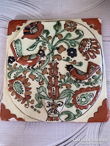 Józsa márta korond earthenware plate with birds