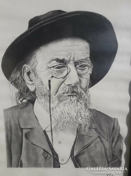 Portrait of Vilmos Zsolnay / ink drawing.