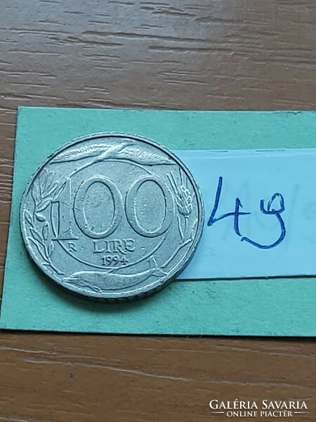 Italy 100 lira 1994, copper-nickel, dolphin 49