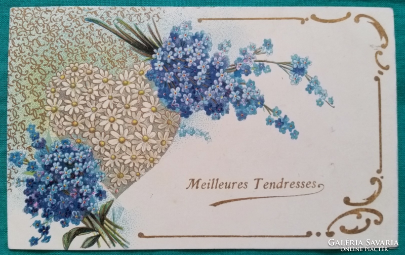 Virágos üdvözlő képeslap