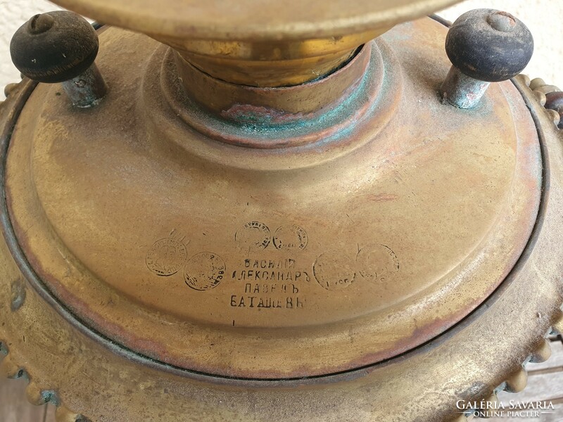 Russian samovar, charcoal, stamped, copper