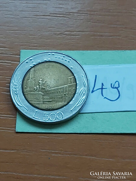 Italy 500 lira 1987, bimetal, Quirinale Palace Rome 49