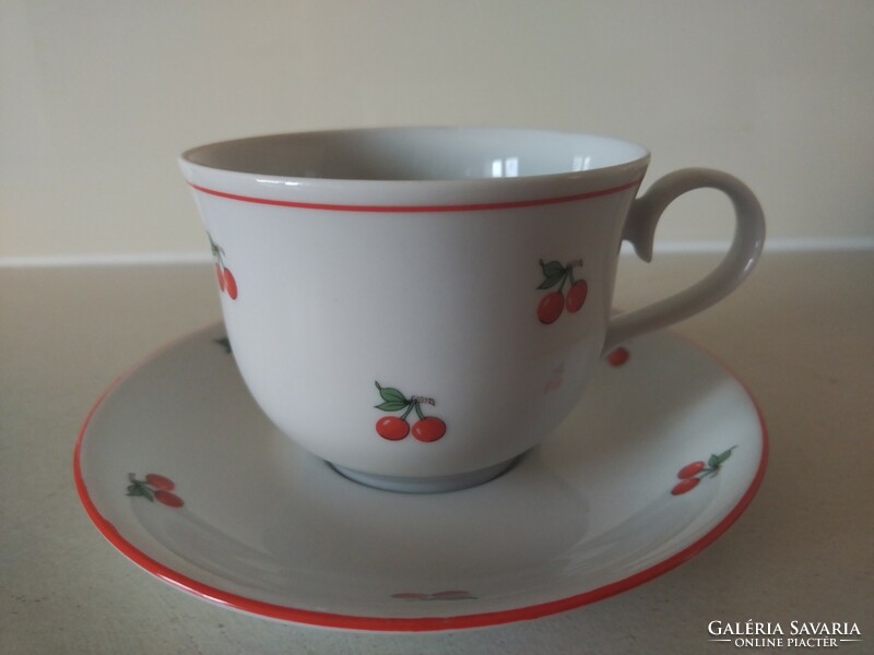 Alföldi cseresznye mintás teás csésze alátéttel 2 db