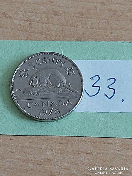 Canada 5 cents 1978 beaver, ii. Queen Elizabeth, nickel 33