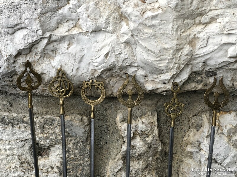Brass and steel Turkish shaslik shish kabob sticks