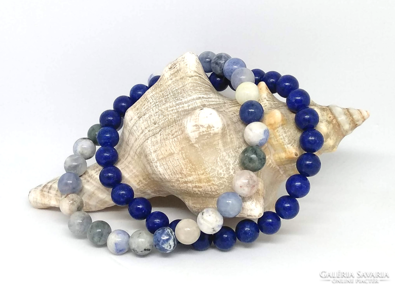 Men's bracelet made of lapis lazuli and sodalite mineral beads 440
