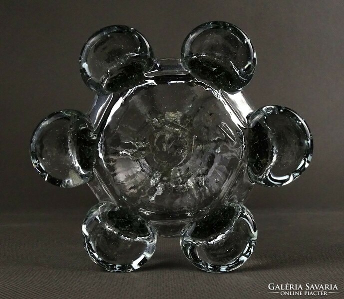 1Q784 Antik koronás fújt muránói üveg váza 27 cm