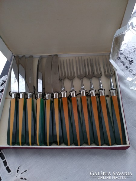 Art deco German vinyl fruit cutlery set from Solingen with original box