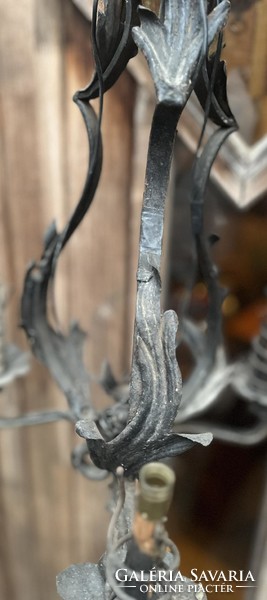 Wrought iron leaf pattern chandelier