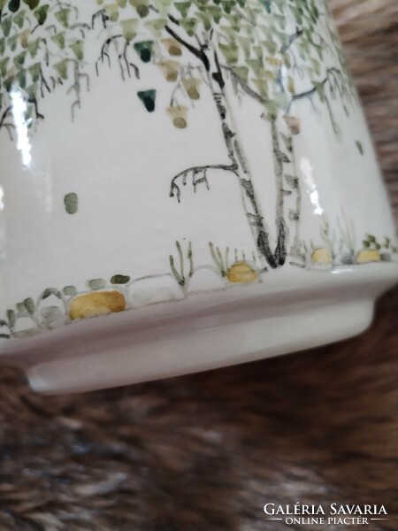Handmade ceramic bowl - in birch wood