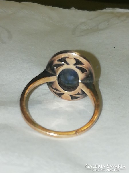 Antik arany gyűrű Zafír és drága kövekkel 1.