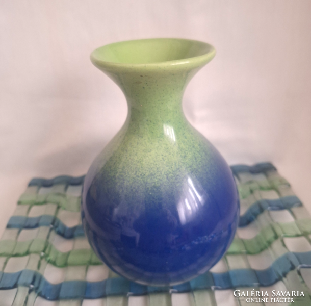 Blue green ceramic vase