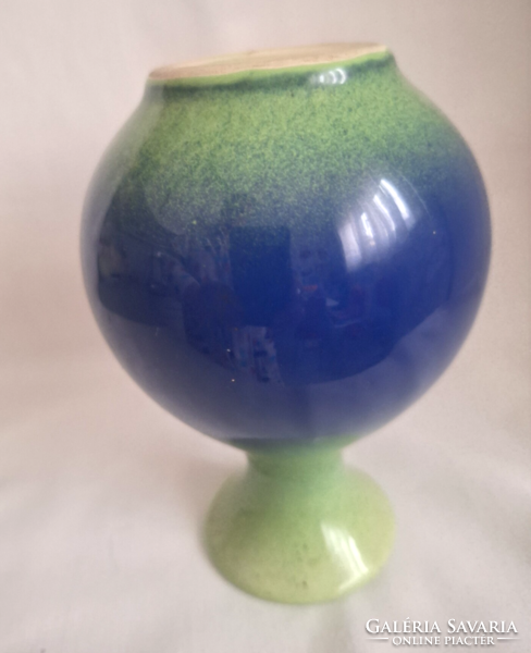 Kék zöld kerámia váza