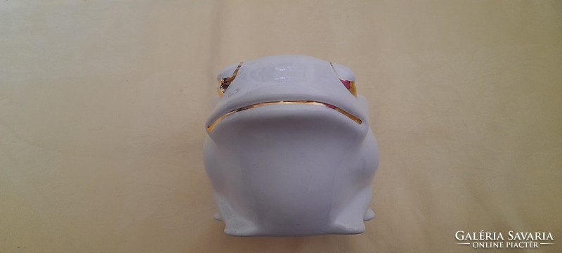 Kaspó porcelain frog gilded 16x11x10cm hole 9cm