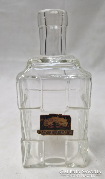 Old rare zwack square liquor bottle with original paper label in perfect condition 12.5 cm.